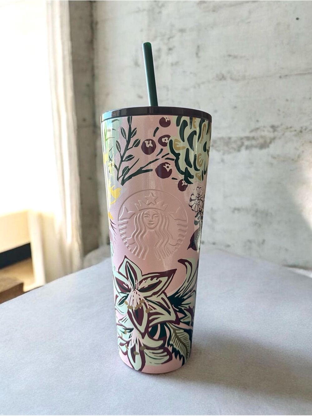 2022 Starbucks Holiday Pink Enchanted Forrest Berry Tumbler